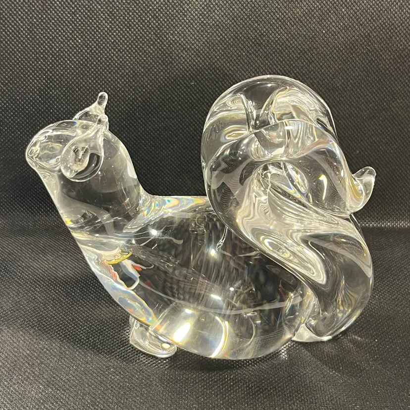 Steuben Squirrel Figurine Clear Glass | 4” *(read)