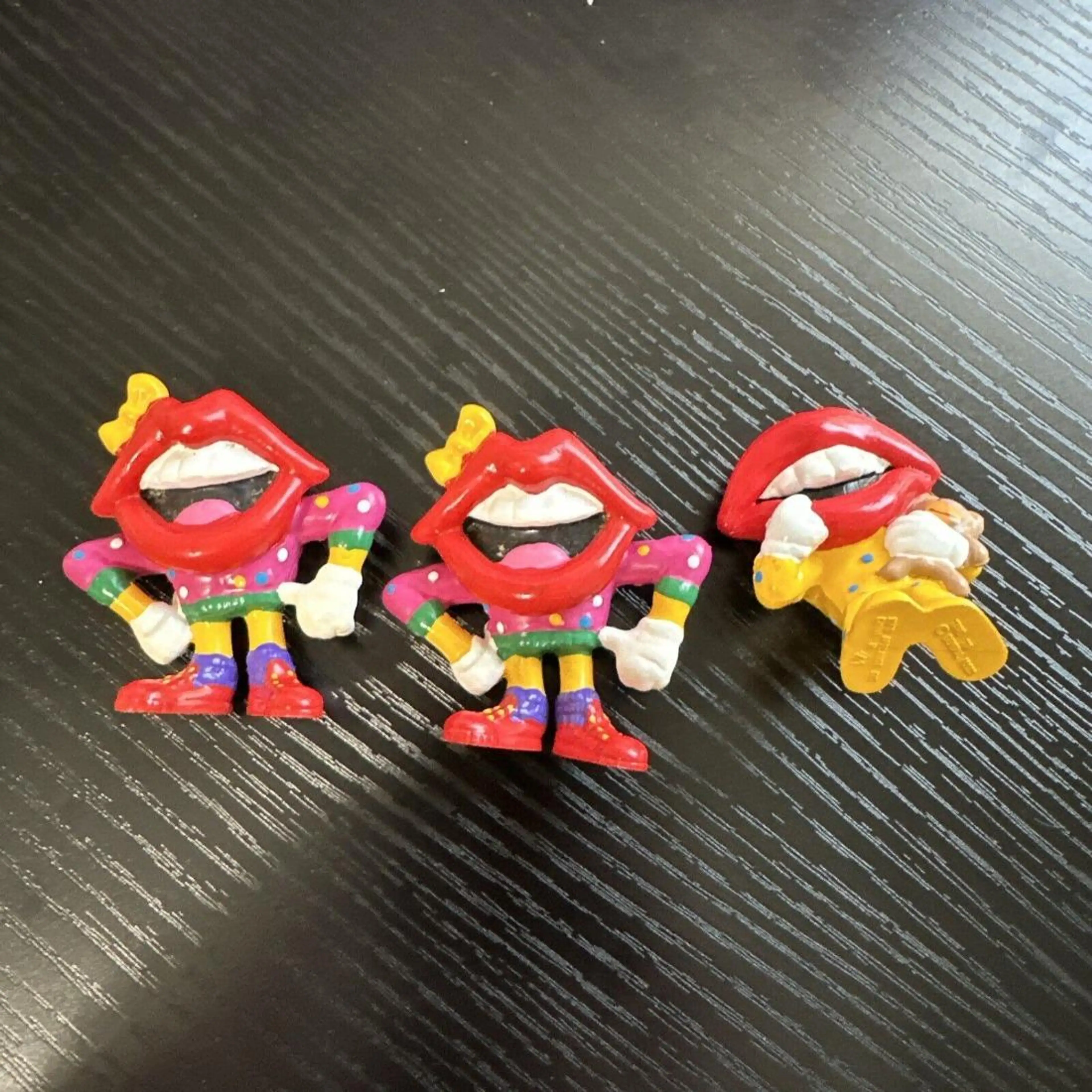 3 Vintage 1989 Applause Tang PVC Figures General Foods Small Big Lips Mouth