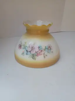 Vintage Hand-Painted Floral Lamp Shade