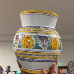 Modra Pottery Hand Painted Floral Vase 7.5”