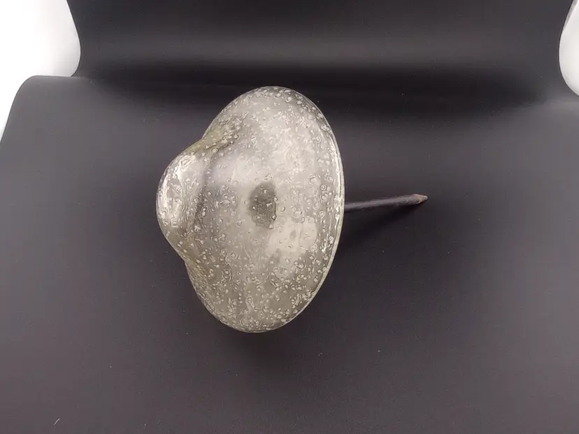 Glass mushroom garden decoration -- it glows!