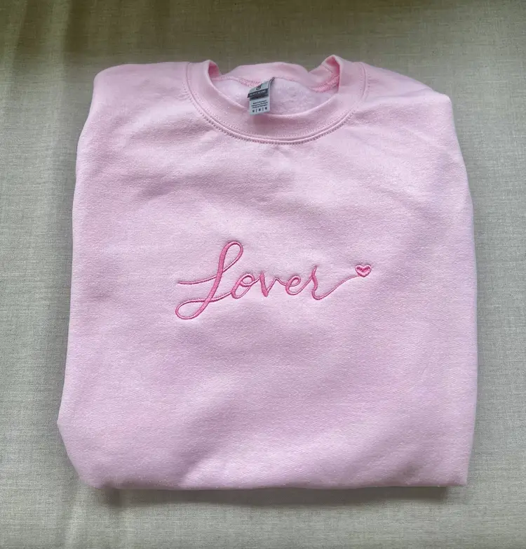 Lover Pink Embroidered Sweatshirt
