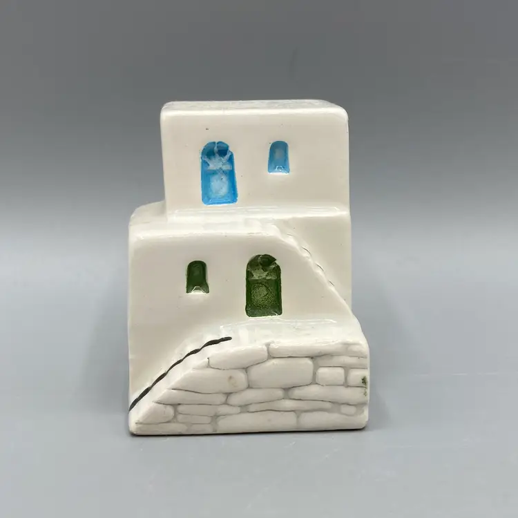 Vintage Miniature Ceramic German House with Tulips