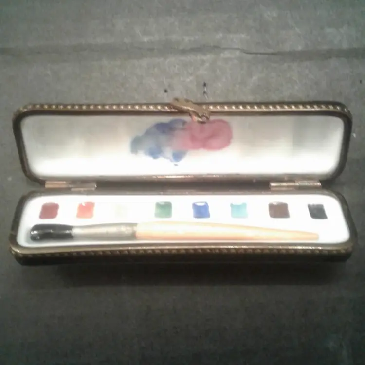 Rochard Limoges France Porcelain Watercolor Set