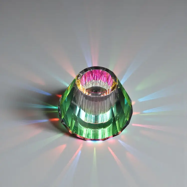 K9 Optical Crystal Prism Paperweight Rainbow Light Refraction Sculpture, Solid Glass RW