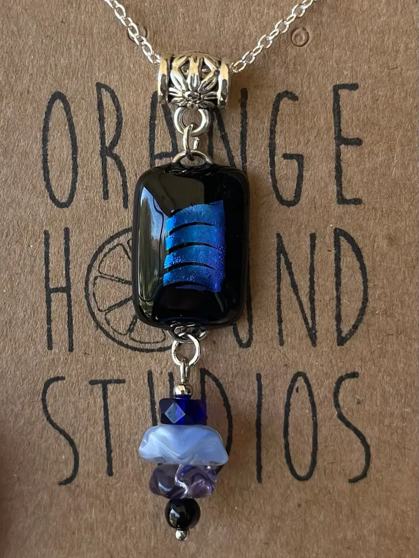 #105 “Ever Changing” Series — Designed by Me -- Dichroic Glass Necklace