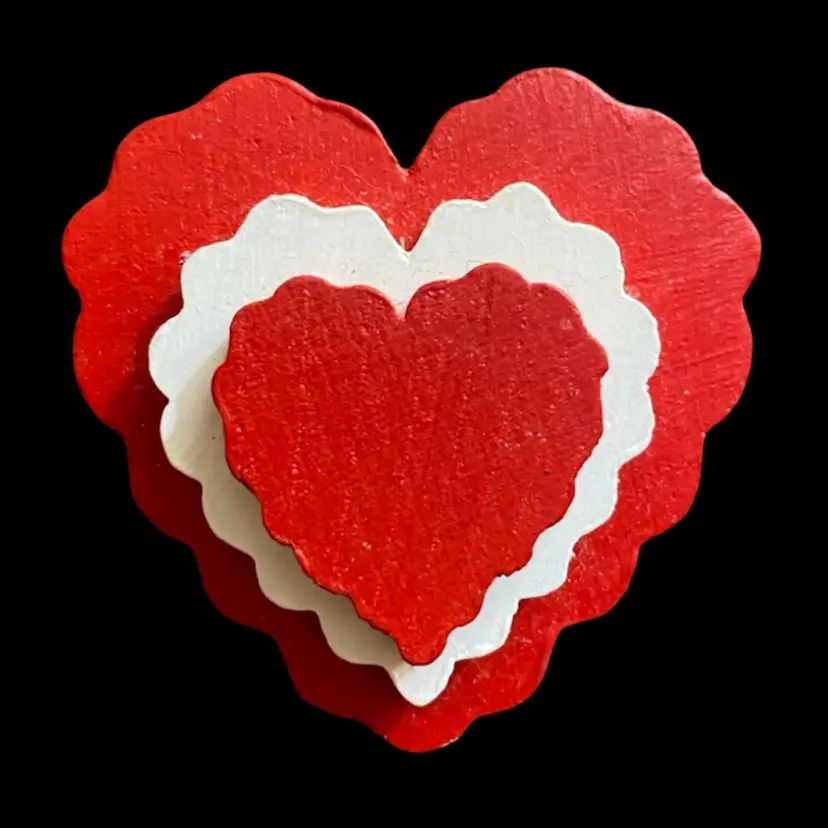 Wooden Heart Brooch 2” X 2”
