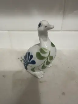 Dansk SAGE SONG Duck Figurine BLUE & GREEN FLORAL DESIGN