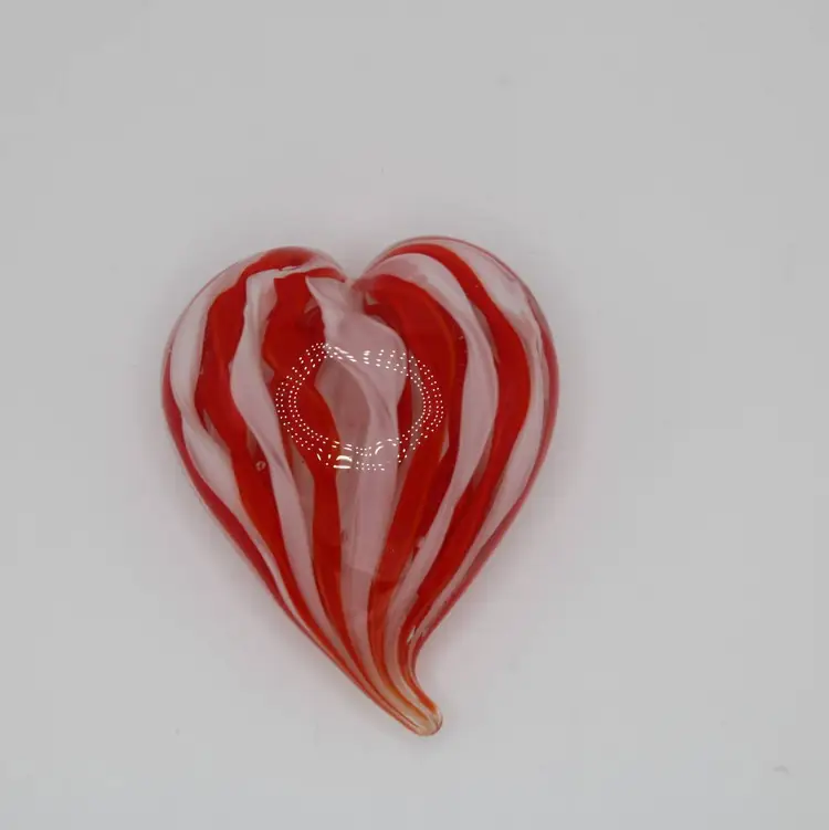 Valentine's Day Hand Blown Art Glass Heart Paperweight