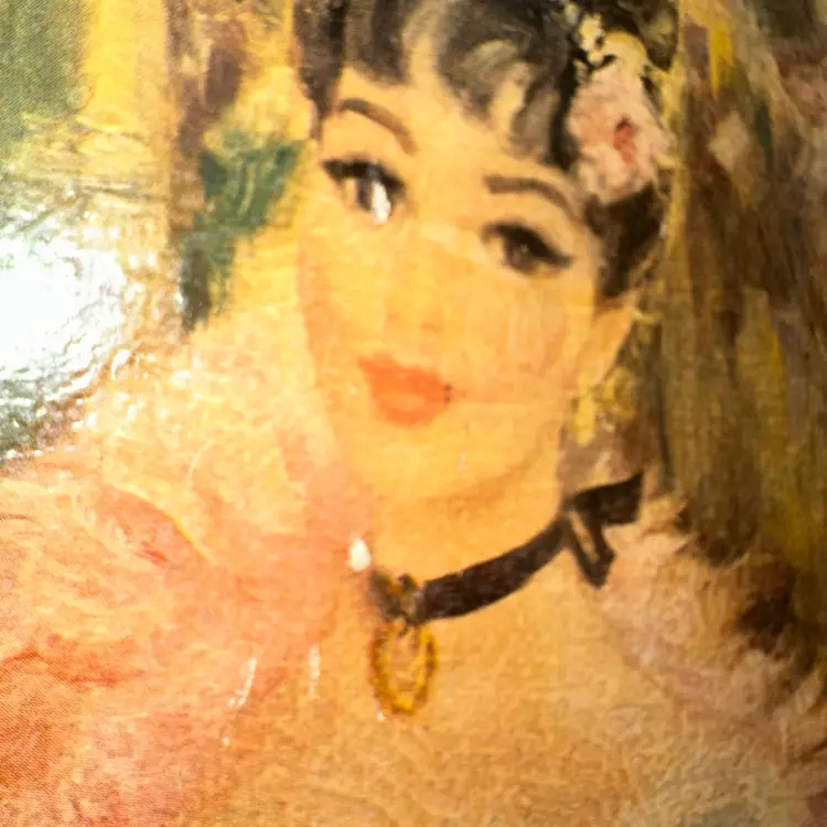 Framed HULDAH CHERRY JEFFE Lady Print “as Is” 7 1/8” X 6 1/8”