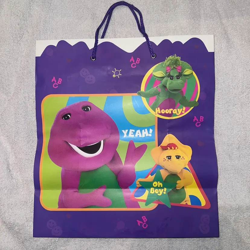 Vintage Sterling Paper Barney & Friends Large Paper Gift Bag 12 x 13 Unused