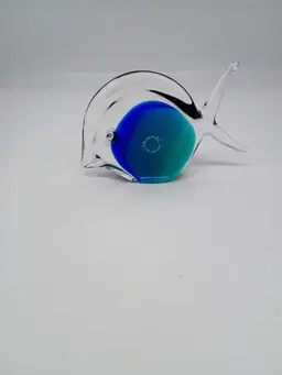 V Nasson Murano Art Glass Fish Figurine Paperweight with label