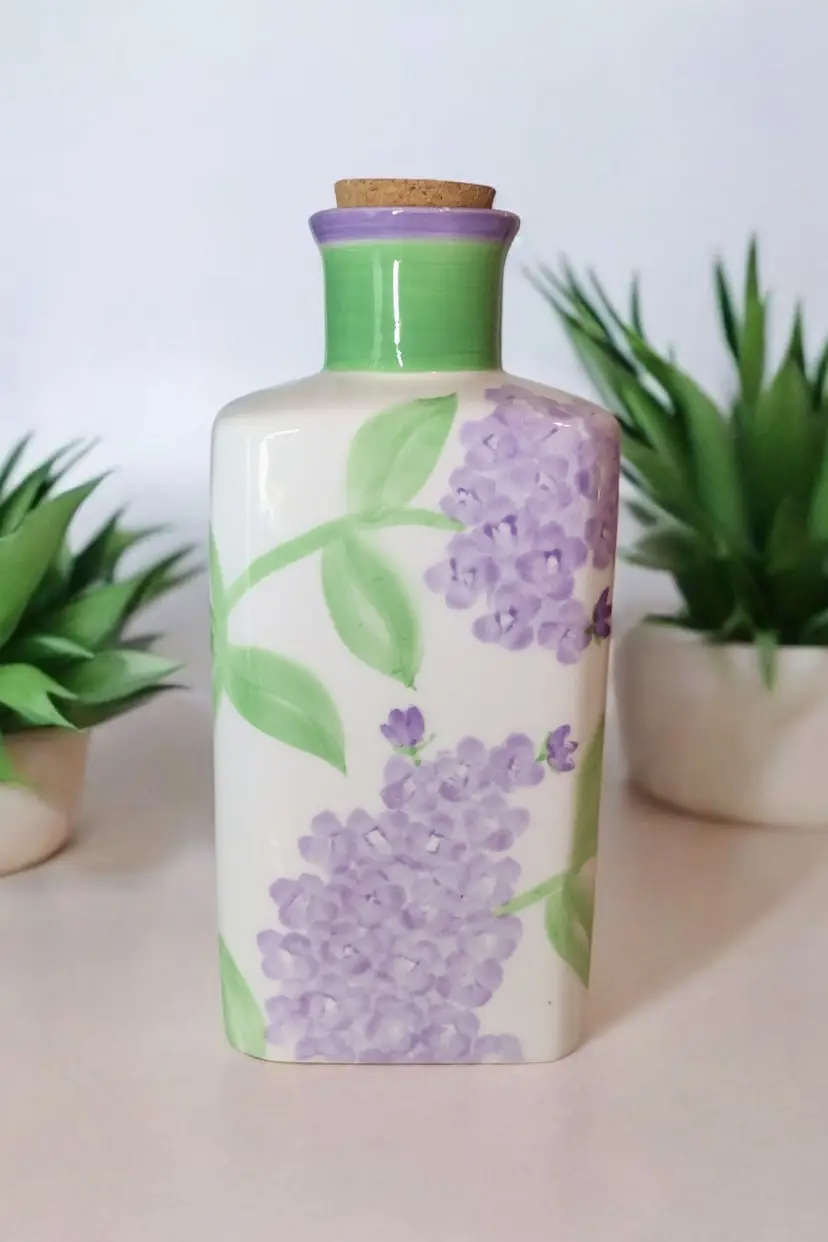 Cordon Bleu BIA Porcelain Lavender Cork Bottle Decor Vintage Cottage