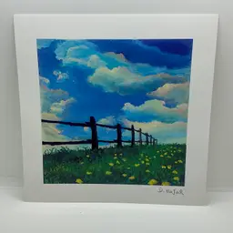 Fence Line David Najar 2013 Seriolithograph With COA 7” X 7” New Unframed Art