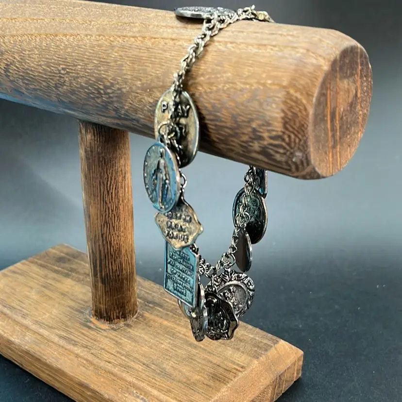 Religious Charm Bracelet 7 1/2” Long