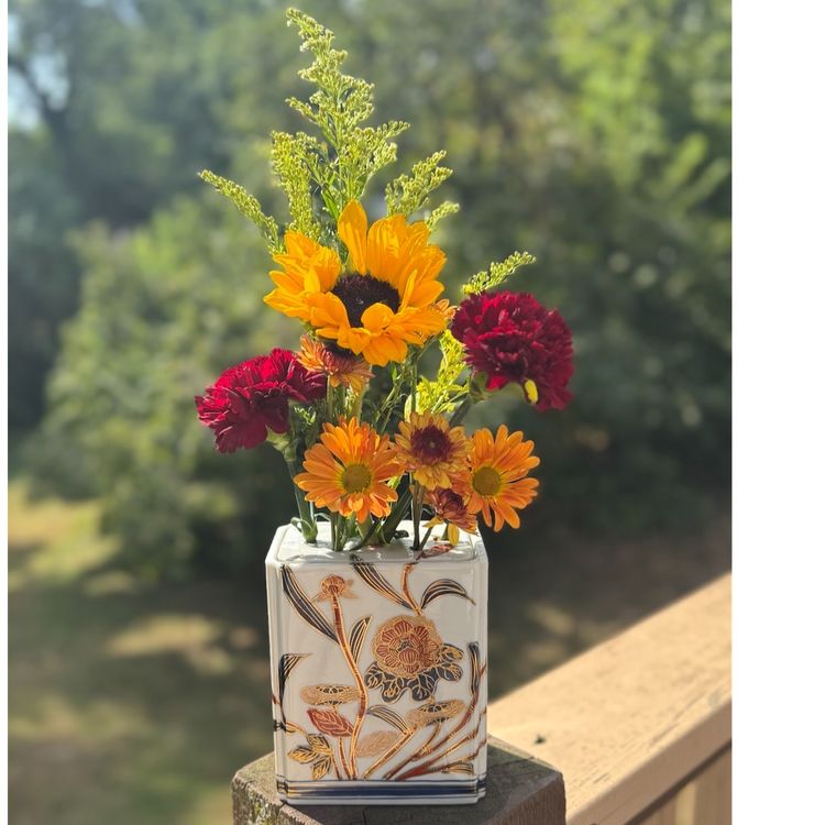 Vintage Asian Flower Frog Vase