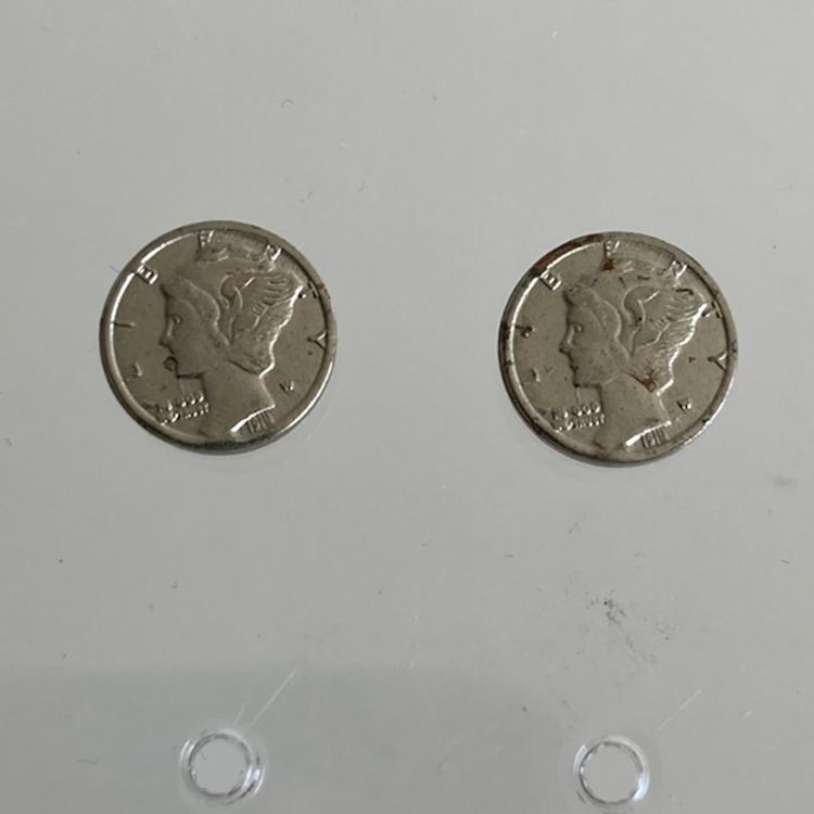 Miniature Mercury Dime Earrings Vintage