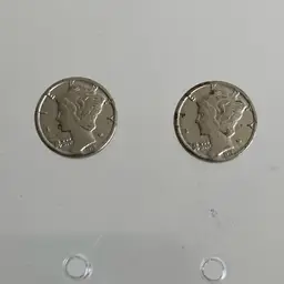 Miniature Mercury Dime Earrings Vintage