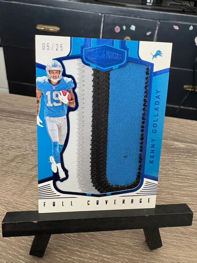 Kenny Golladay 2017 Panini Plates & Patches Full Coverage 4-Color Patch /25 NFL Football Card Detroit Lions (A2)