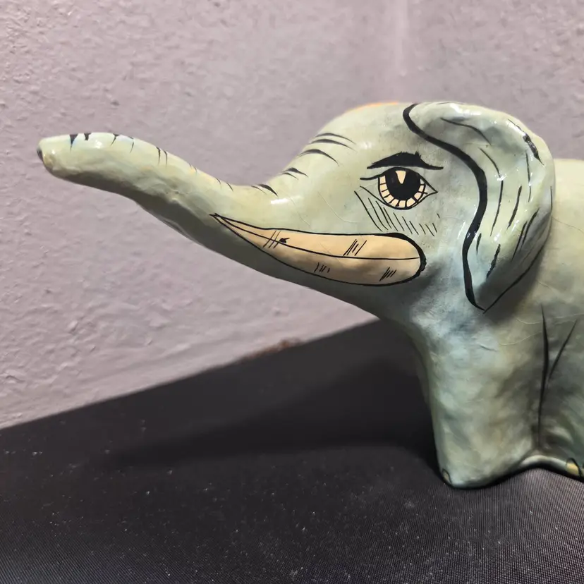 Mid Century Sergio Bustamante Paper Mache  Elephant Mexican Folk Art. Very Rare