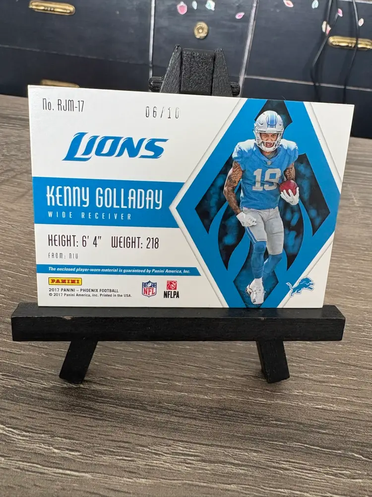 Kenny Golladay 2017 Panini Phoenix RC Rookie Patch Jersey Card /10 NFL Football Card Detroit Lions (A2)