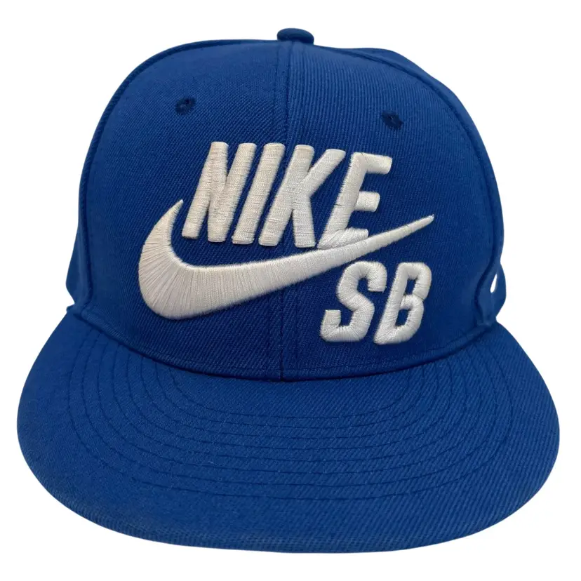 Nike SB Icon 3D Embroidered Print Logo Cool Blue Flat Brim Unisex Snapback