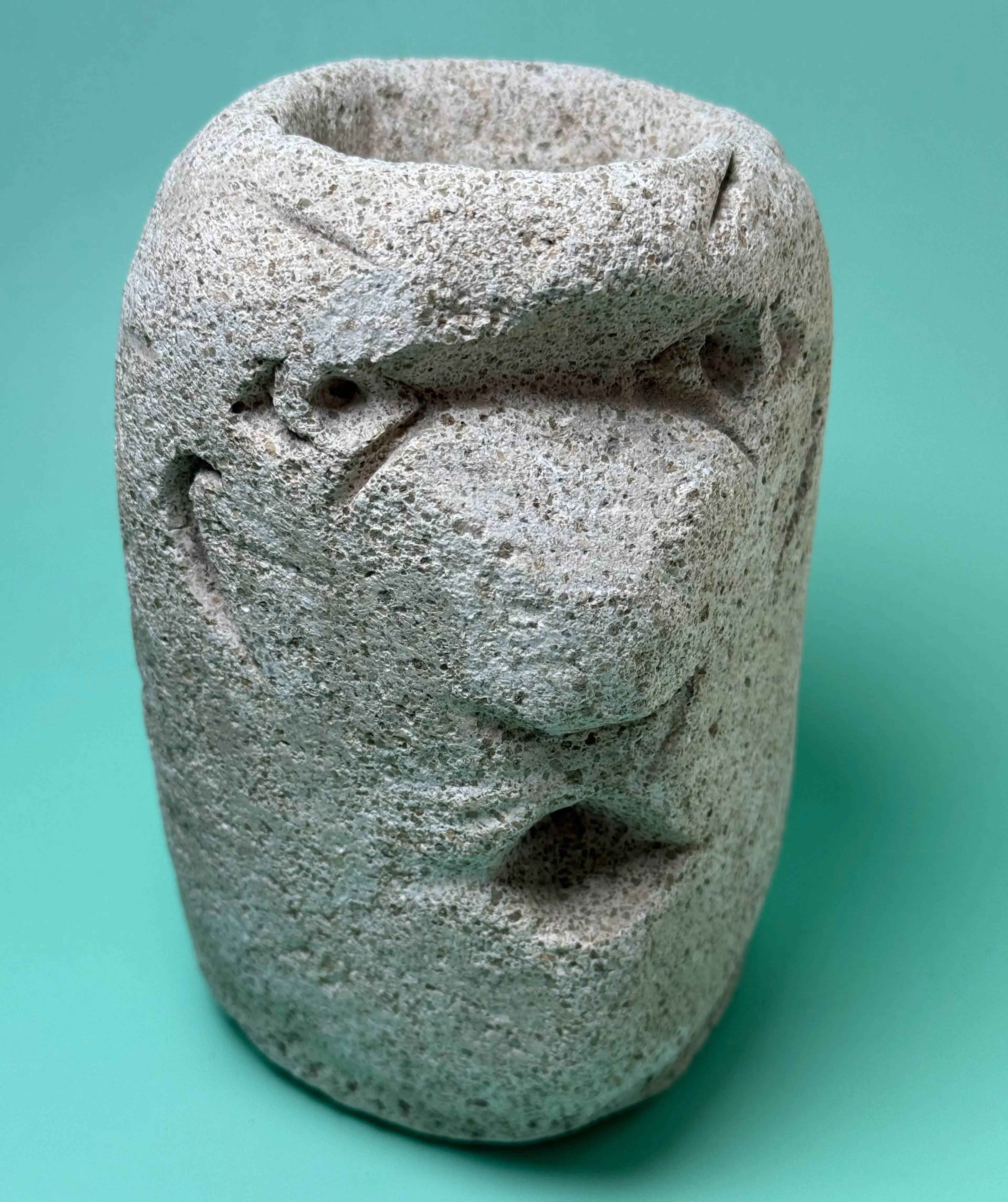 Niknax · Anthropomorphic Carved Stone Head Sculpture Candle Holder