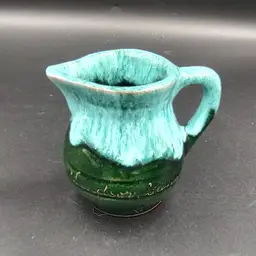 Canadian Blue Green Drip Glaze Pottery Creamer