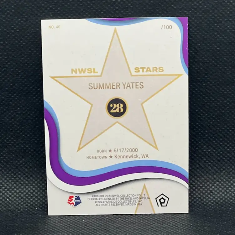 Summer Yates 2024 Parkside NWSL Stars Shimmer /100 Soccer Card