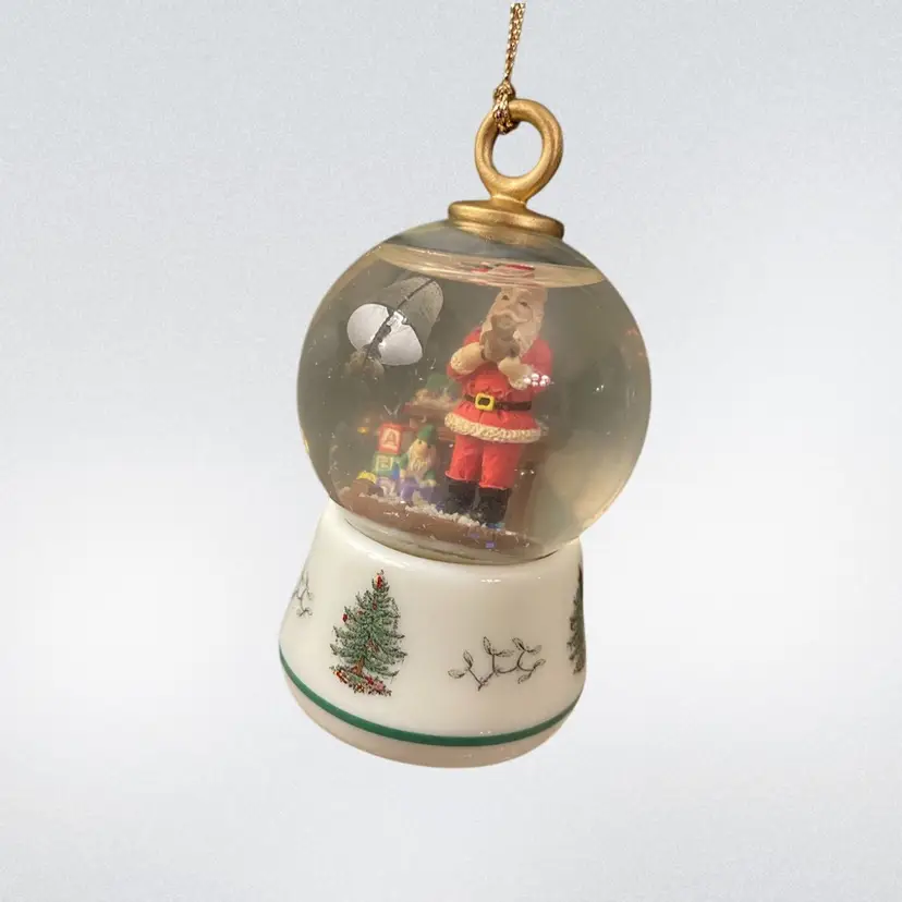 #01 Spode Christmas Snow Globe Miniature Ornament