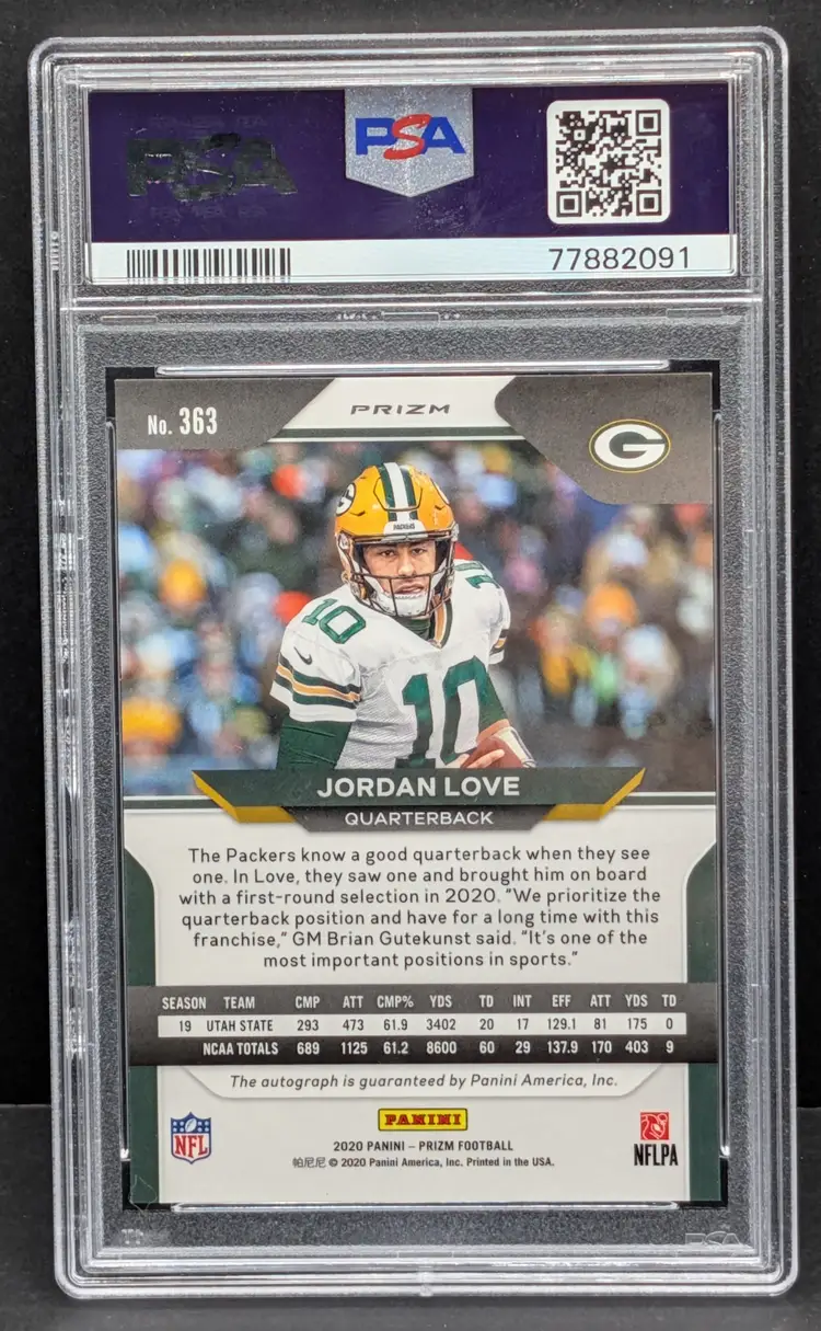 2020 Panini Prizm Jordan Love Autograph PSA 10
