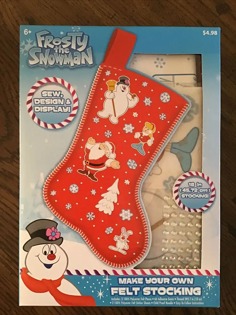 Frosty the Snowman Sew Design Make Your Own 18" Felt Stocking Kit