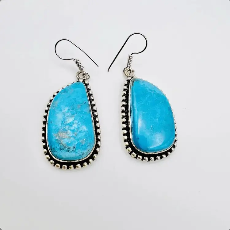 Turquoise Earrings in Sterling Silver Finish (#A127)