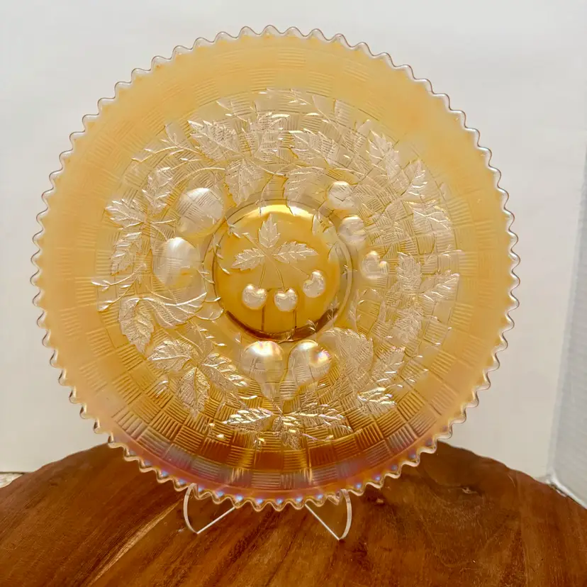 Northwood Marigold Carnival Footed Serving Plate