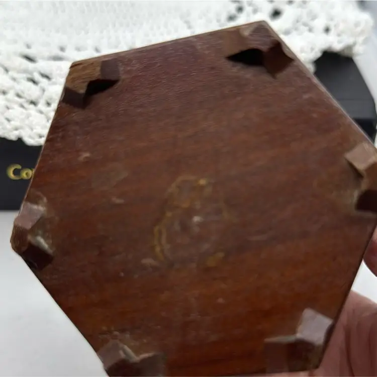 Asian Floral Wooden Vessel