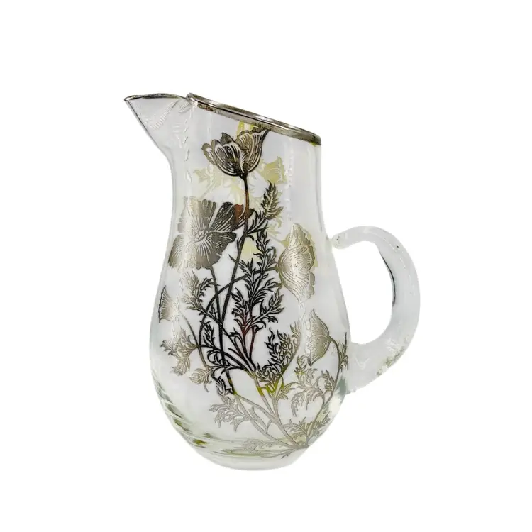 Vintage Silver Overlay Glass
Silver City Serveware Collection
By Cambridge Glass 1940s
Flanders Poppies Pattern
Multiple Pieces Sold Individually