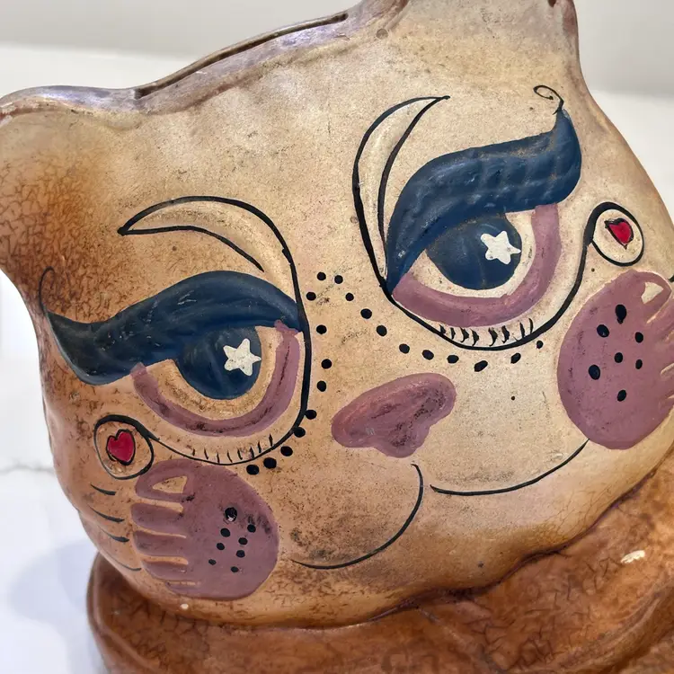 Vintage Enesco Novelty Cat Bank 8”x 7.5”