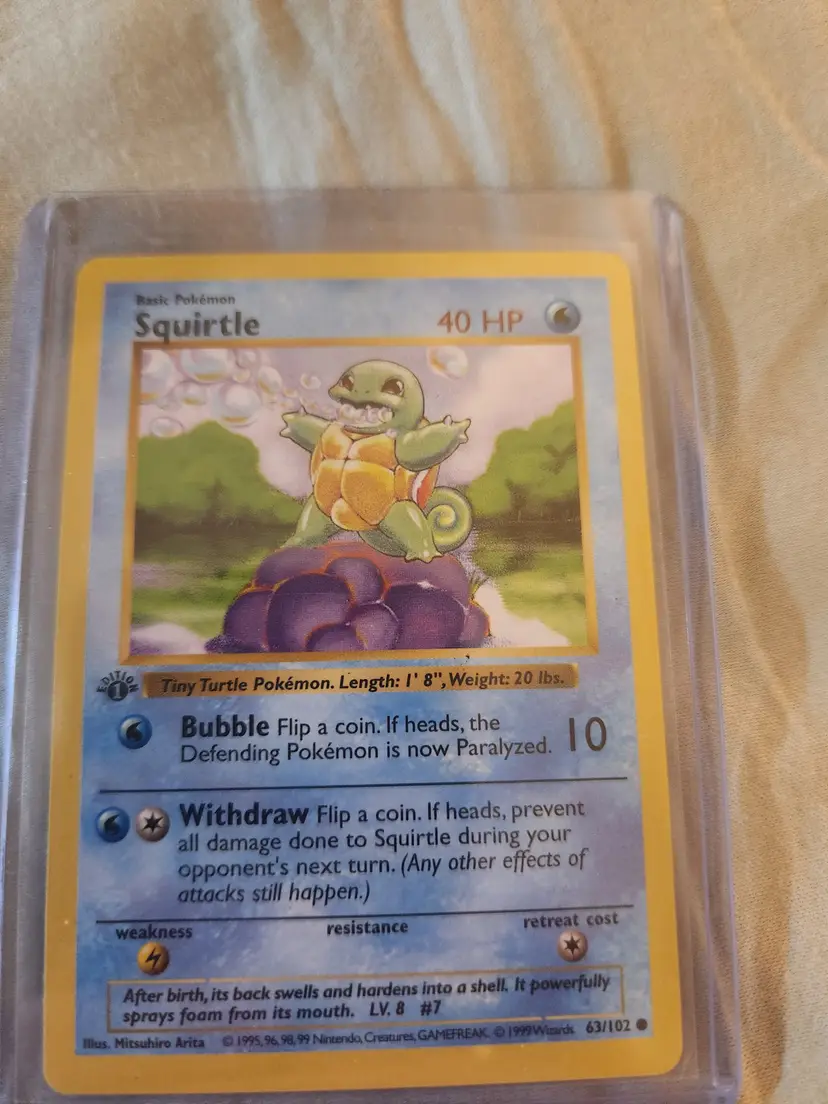 1st Ed Shadowless Squirtle 63/102