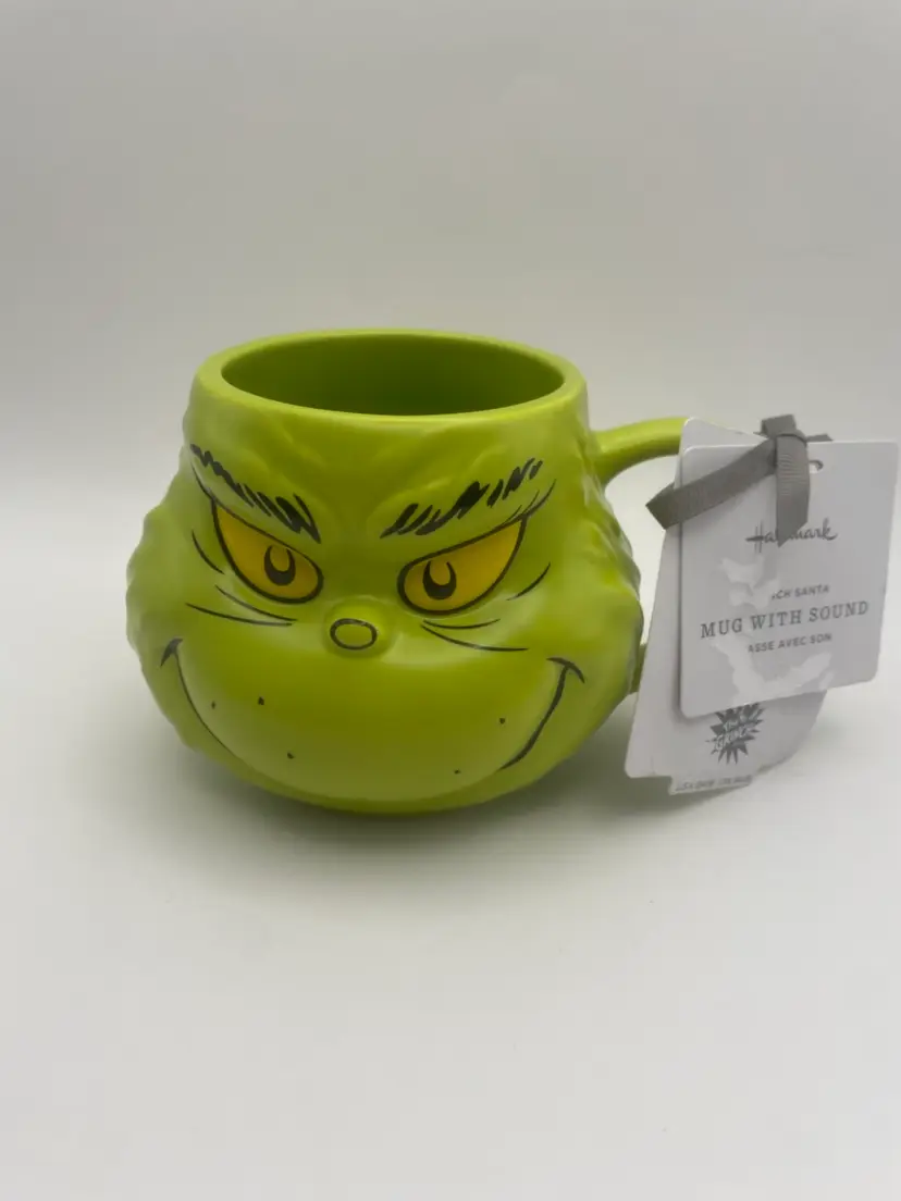 The Grinch Face Sculpted Mug Dr. Seuss Hallmark Coffee Cup 20oz With Tags 2023