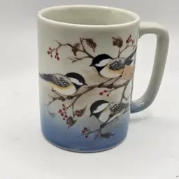 Otagiri Coffee Mug with chickedees birds Japan vintage