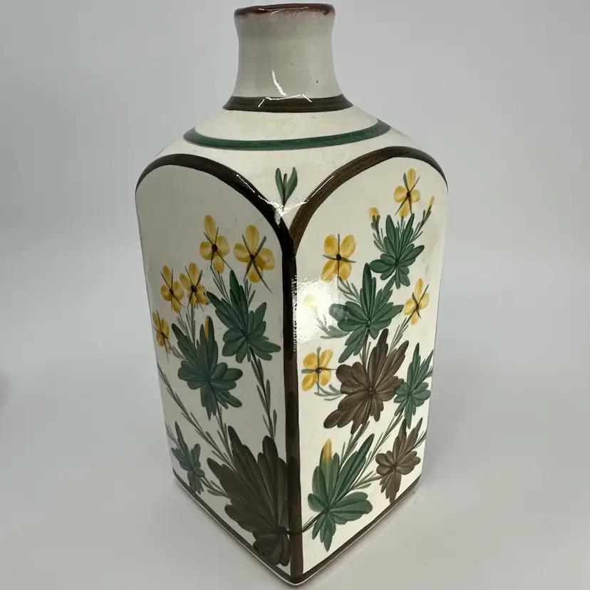 Italian Pottery Floral Design Bud Vase / Cruet