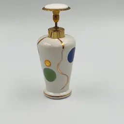 Glam Vanity Pump - Mid Century Porcelain Perfume Pink and Gold Mod Bathroom Chic - Retro Room Pop