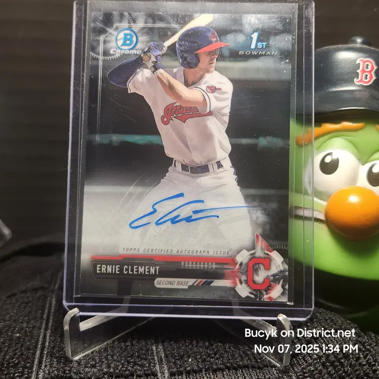 2017 Bowman Draft Chrome Auto - Ernie Clement Cleveland Guardians