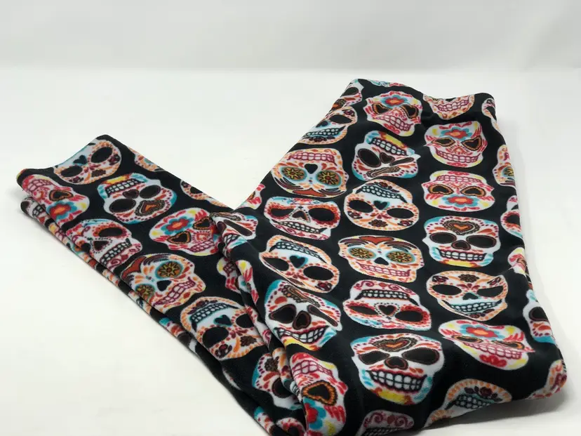 No Boundaries Dia de Los Muertos Sugar Skull Pants Fleece Leggings Junior Size Large