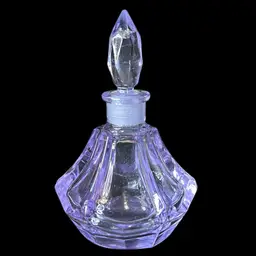 Neodymium Alexandrite Glass Perfume Bottle: 3”x4.25”x3”
