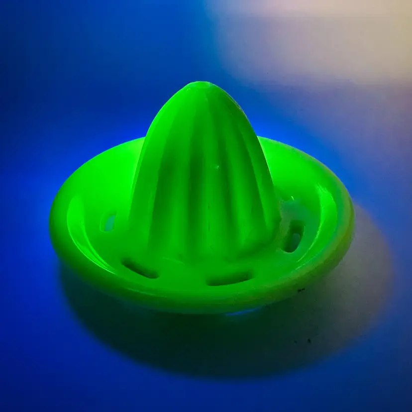 Vintage Jadeite Glass Reamer Juicer Top Glows