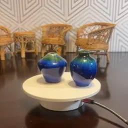 Blue Glass Planters 2pc