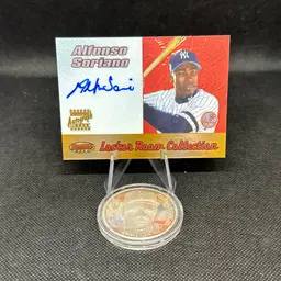 2000 Bowman’s Best Alfonso Soriano Locker Room Collection Auto New York Yankees