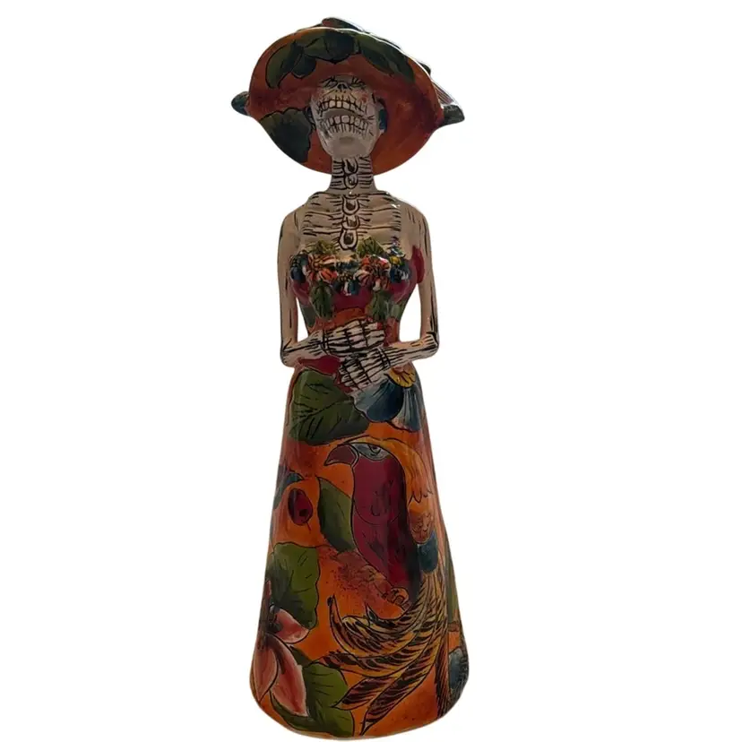 Gerardo Garcia Signed Mexican Talavera Catrina “ Day Of The Dead” Statue