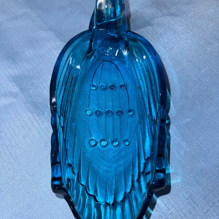 Swan Dish Aqua Blue Art Glass Swan Candy Trinket Soap Dish 8.5” long